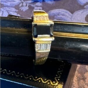 10k Gold, Saphire, Diamond Ring Size 7